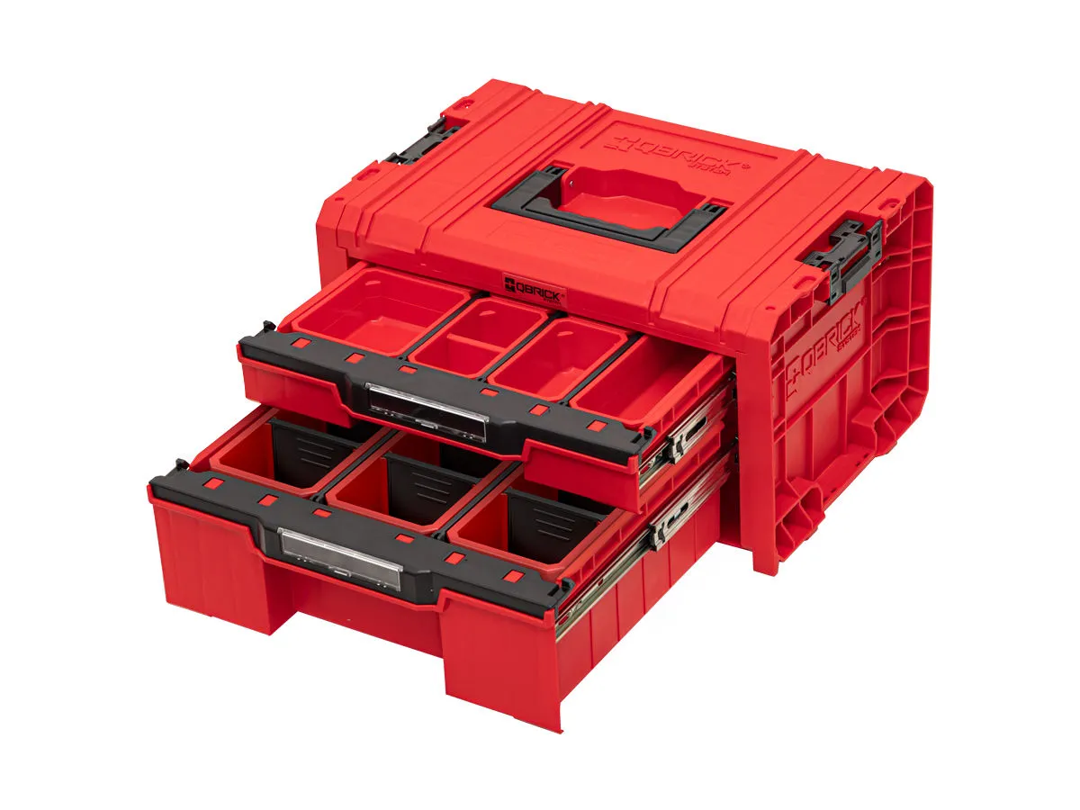 Boîte à Tiroirs Qbrick System PRO DRAWER 2 TOOLBOX EXPERT RED Ultra HD