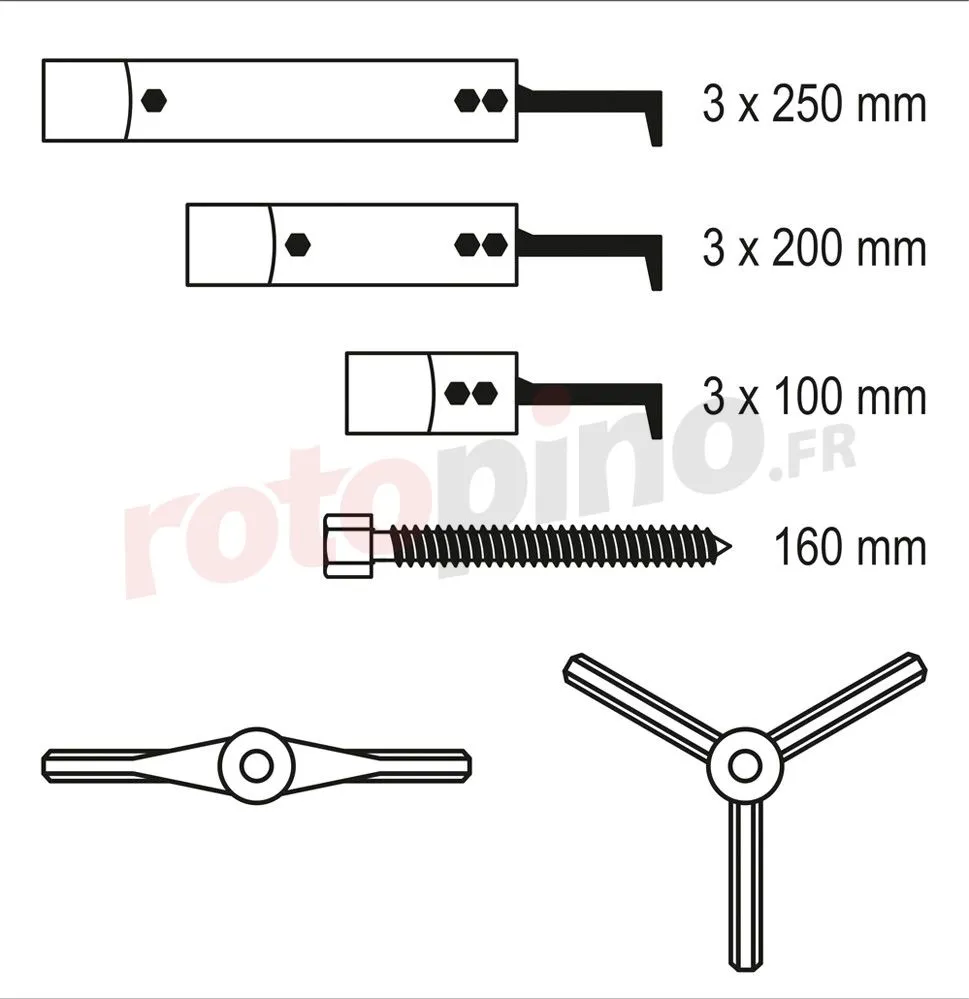 Extracteur De Roulement 100-250 Mm, Deux-trois Bras Yato YT-25105 – Image 5