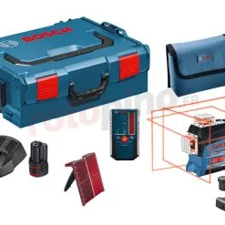 Set: Laser En Croix Avec Récepteur Bosch GLL3-80C+LR6